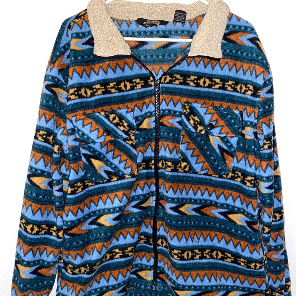 Tribal Print Teddy Jacket